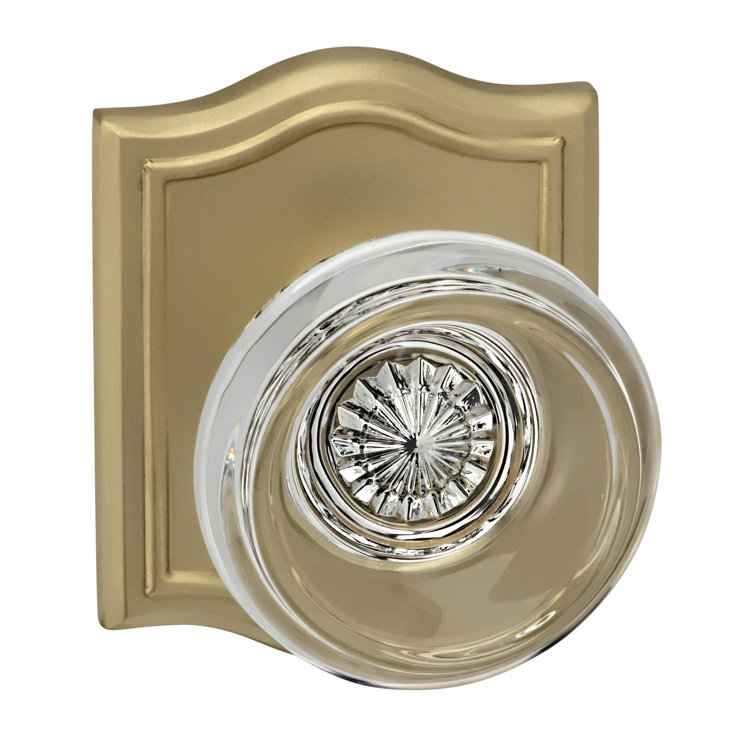 Omnia Prodigy Glass Double Dummy Door Knob with Arched Rosette Wayfair.ca